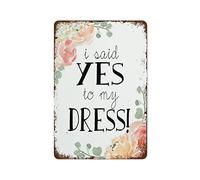 Say Yes To The Dress Paddle Signs,Bridal Boutique Wall Art, Bridal Dress Shopping, Wedding Dress Sign Vintage Metal Signs For Home Decor Bar Club Pars 8x12inch