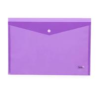 SAYA Eco Transparent File Folder, Document Organizer Pouch, Easy to Carry, Perfect to Organize Your Important Papers, Memos, Projects, Photos, Letters (Random Color) Pack of 12