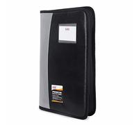 SAYA Executive Portfolio 10 Pocket Leatherette Document Holder with Zipper | Card and CD Holders, Pen Loop | Organizational Features for A4 FS B4 Certificates | Stylish Grey Design (Grey)
