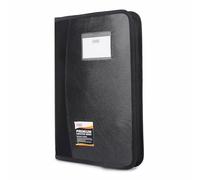 SAYA Executive Portfolio 10 Pocket Leatherette Document Holder with Zipper Closure | Includes Card, Holders, Pen Loop | Organizational Features for A4 FS B4 Certificates | Stylish Black Design