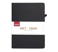 SAYA Soft Touch Notebook 1 Pack A5 Flexible PU Cover 192 Pages 80gsm Elastic Closure & Pen Holder Loop - Ideal for Students, Professionals and Everyday Use (Black)