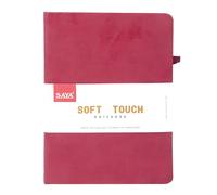 SAYA Soft Touch Notebook 1 Pack A5 Flexible PU Cover 192 Pages 80gsm Elastic Closure & Pen Holder Loop - Ideal for Students, Professionals and Everyday Use (Red)