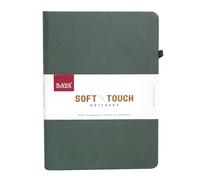 SAYA Soft Touch Notebook Pack of 1 | A5 Size, Flexible PU Cover, 192 Pages of 80 GSM, Elastic Closure & Pen Holder Loop - Ideal for Students, Professionals, and Everyday Use (Dark Green)