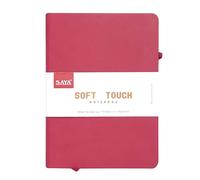SAYA Soft Touch Notebook Pack of 1 | A5 Size, Flexible PU Cover, 192 Pages of 80 GSM, Elastic Closure & Pen Holder Loop - Ideal for Students, Professionals, and Everyday Use (Pink)