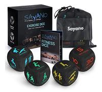 Sayano - 4 Workout Dice Fitness Set for Home & Outdoor Training - Exercise Dice for Strength, Cardio and HIIT Workouts - Fitness Game with Storage Bag and Instructions