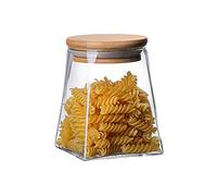 SayasNoy Glass Jars with Bamboo Lids, Candy Jar with Lid, Coffee jar for Counter, Cookie Jar with Airtight Lids, Clear Glass Jar for Candy, Tea, Coffee Bean, Sugar, Spices, Apothecary etc (12oz/350ml)