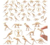 SAYAYA 100 Pieces Dinosaur Fossil Skeletons Mini Dinosaur Skeleton Figures Plastic Dino Bones for Kids Science Play Dino Sand Dig Party Favor Cake Topper Decoration
