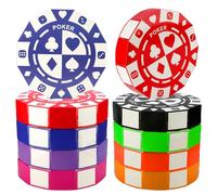 SAYAYA 8 PCS Casino Theme Party Decor 9 Inch Poker Chip Casino Decor Box Large Poker Chip Party Boxes Jumbo Chip Table Centerpiece for Casino Game Night Las Vegas New Year Party Supplies