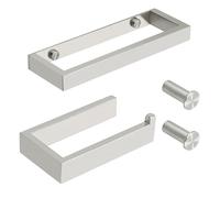 SAYAYO 4-Piece Bathroom Accessory Set 20CM Brushed Towel Rail Hand Towel Holder, 15CM Toilet Roll Holder Wall Mounted and 2Pcs Coat Hooks for Hanging, SUS304 Stainless Steel