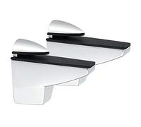 Sayayo Adjustable Wood/Glass Shelf Bracket Glass Support Wood Holder, Fish Mouth Type Clip Adaptive 5-25mm Thickness Shelf, Zinc Alloy Polished Finished, 2 Pcs, EBL006C-2P