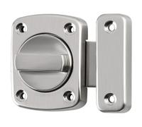 SAYAYO Bathroom Latch Rotate Bolt Gate Latch Door Lock Double-Sided Rotating Bolt with Fixed Screw Brushed Finished, 65x70MM