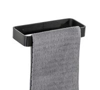 SAYAYO Black Towel Holder Self Adhesive 20CM Stick on Towel Rail Bathroom | Heavy Duty Hand Towel Ring Wall Mounted No Drilling for Kitchen
