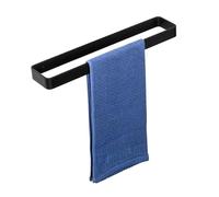 SAYAYO Black Towel Rail 40CM Self Adhesive Towel Holder Wall Mounted Heavy Duty Stick on Hand Towel Ring No Drilling for Bathroom Kitchen