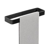 SAYAYO Black Towel Rail Self Adhesive 30CM Hand Towel Holder Wall Mounted Stick on Towel Ring Aluminium Heavy Duty No Drilling for Bathroom Kitchen
