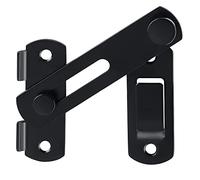 Sayayo Gate Lock Latch, Small Gate Bolt Sliding Door Lock for Wooden Gates, Stainless Steel Black, 2.5MM Thickness, 180°