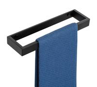 SAYAYO Hand Towel Holder Wall Mounted Black Towel Rail Self Adhesive & Screw Bathroom Towel Ring 30CM SUS304 Stainless Steel