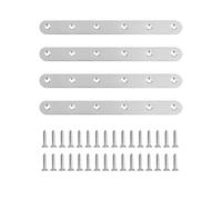SAYAYO Metal Brackets for Wood Mending Joining Plates Brushed,200X19MM,4PCS | Flat Straight Corner Brace Connector Repair Fixing Bracket with Screws for Wood Furniture, 3MM Thickened Stainless Steel