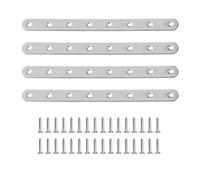 Sayayo Metal Brackets for Wood Mending Joining Plates Flat Straight Brace Sleeper Brackets, 3MM Thickened Stainless Steel Brushed Nickel, 4PCS (250 X 19MM)