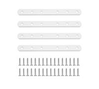 Sayayo Metal Brackets for Wood Mending Joining Plates Flat Straight Brace Sleeper Brackets, 4MM Thickened Stainless Steel White, 4PCS (200 X 19MM)