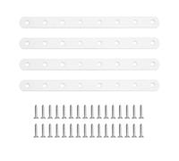 Sayayo Metal Brackets for Wood Mending Joining Plates Flat Straight Brace Sleeper Brackets, 4MM Thickened Stainless Steel White, 4PCS (250 X 19MM)