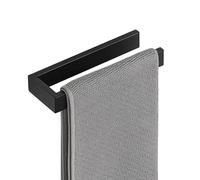 SAYAYO Self Adhesive Towel Rail Wall Mounted Black Hand Towel Holder SUS304 Stainless Steel Stick on Towel Ring No Drilling for Bathroom Kitchen, 8-Inch/20CM