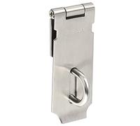 Sayayo SUS304 Stainless Steel Padlock Hasp Door Lock Shed Lock, 4-Inch Heavy Duty Hasp and Staple Door Clasp Gate Latch, Silver(Not Include Padlock), EMS9