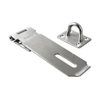Sayayo SUS304 Stainless Steel Padlock Hasp Door Lock Shed Lock, 5-Inch Heavy Duty Hasp and Staple Door Clasp Gate Latch, Brushed Nickel(Not Include Padlock)