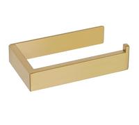 SAYAYO Toilet Roll Holder Self Adhesive Wall Mounted Sticky Brushed Gold Toilet Paper Holder Without Screws No Drill for Bathroom Kitchen SUS304 Stainless Steel Square Design