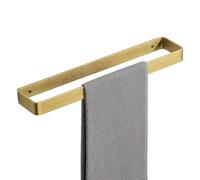 SAYAYO Towel Rail Wall Mounted 40CM Self Adhesive Towel Holder Heavy Duty Stick on Hand Towel Ring No Drilling for Bathroom Kitchen Gold