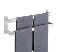 SAYAYO Towel Rail Wall Mounted 50CM Double Bath Towel Holder for Bathroom Kitchen, 2-Tie Brushed Towels Rack SUS304 Stainless Steel