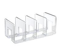 SAYEEC Acrylic File Sorter, Clear File Holder Acrylic Desk Organizer, Sturdy Desktop Files Organizer Files Folder Holder Rack for Envelopes Mail Letter Paper Notebook Electronics (4 Sections, 1 Pack)