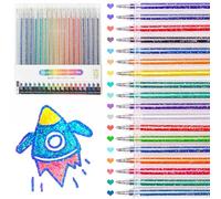 SAYEEC Glitter Gel Pens Colored Dual Metallic Gel Pens Set 1.0mm Super Sparkle Gel Ink Pens Art Glitter Markers for Adult Coloring Book Scrapbook Drawing Card Making Journaling (18 Colors)