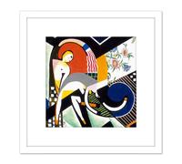 Sayen Thundershower Modernist Abstract Painting 8X8 Inch Square Wooden Framed Wall Art Print Picture with Mount Artery8 White One Size