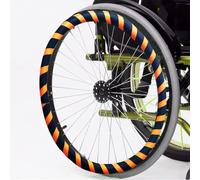 SAYEYBU 1 Pair Wheelchair Hand Push Cover, Non Slip Wear Resistant Silicone Wheelchair Handrim Covers, Improve Grip And Traction Wheelchair Push Rim Covers, Wheelchair Accessories,orange + black,24in