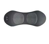 SAYEYBU 3 in 1 Back Massager, Electric Lumbar Support Pillow with Heat, Vibration & Adjustable Traction, Memory Foam Back Massager for Lower Back Pain Relief, Sciatica and Posture Support,Dark gray