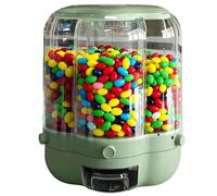 SAYEYBU 360° Rotating Candy Dispensers with Treat Boxes, 6 Compartments Candy Machine Dispenser, Fun Press-Type Nut Storage Box for Rice, Cereals, Snacks, Candies,B green,L