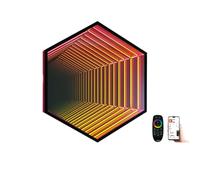 SAYEYBU 3D Multicolor Tunnel Lamp, LED Infinity Mirror Light with Smart APP & Remote Control, Sensory Infinity Light for Home, Desk, Living Room, Party Decoration,Hexagon,11.8" / 30 cm