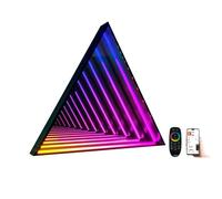 SAYEYBU 3D Multicolor Tunnel Lamp, LED Infinity Mirror Light with Smart APP & Remote Control, Sensory Infinity Light for Home, Desk, Living Room, Party Decoration,Triangle,11.8" / 30 cm