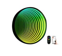 SAYEYBU 3D Multicolor Tunnel Lamp, LED Infinity Mirror Light with Smart APP & Remote Control, Sensory Infinity Light for Home, Desk, Living Room, Party Decoration,Circle,11.8" / 30 cm