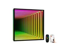 SAYEYBU 3D Multicolor Tunnel Lamp, LED Infinity Mirror Light with Smart APP & Remote Control, Sensory Infinity Light for Home, Desk, Living Room, Party Decoration,Square,11.8" / 30 cm