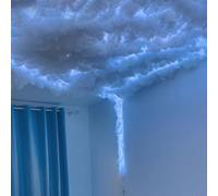 SAYEYBU 3D Thundercloud Ceiling Light, DIY Creative LED Cloud Ceiling Light Kit, Remote & Music Sync Color Change for Bedroom, Computer Room, Party, Bar Decoration,10m