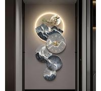 SAYEYBU 3D Wall Art Decor Clock, Large Wall Hanging Sculpture Painting with LED Light, Home Decorative Wall Clock Art Decorations Lamp for Living Room Bedroom Entrance Office Decor,D,80 * 36CM