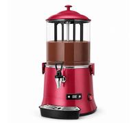 SAYEYBU 5L/10L Commercial Hot Chocolate Machine, 400W Hot Beverage Dispenser with LED Temperature Control Continuous Stirring, Detachable Chocolate Warmer for Milk, Tea, Heating Chocolat,Red,10L