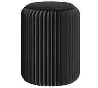SAYEYBU Accordion Portable Folding Paper Stool, Kraft Paper Relaxing Multifunction Round Foot Stool Side Table, Fashion Paper Design Ideal for School Living Dining Room,Black,32 * 30 cm