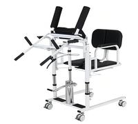 SAYEYBU Adjustable Hydraulic Patient Lift Transfer Chair, with Body Lift Stand, 180° Split Seat, Portable Transport Wheelchair Shower Chair, for Toilets Seat Transfer Aid,Black