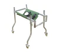 SAYEYBU Adjustable Stainless Steel Calf Standing Trolley, Portable 4 Wheel Walker for Newborn/Weak/Injured Calves, Farm/Veterinary Mobility Aid for Standing and Walking,A