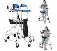 SAYEYBU Adult Walker for Seniors Hemiplegia Rehabilitation Standing Frame,Anti Recline, Anti-Rollover,Lower Limb Training,Adjustable Height,Walker Aid for The Disabled,B