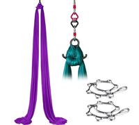 SAYEYBU Aerial Silks, Yoga Hammocks, Yoga Hammock Practice Kit, with 360° Swivel Connector, Low-Elastic Fabrics, for Beginners, Home Dance, Indoor Gymnastics,02,2.8 * 10m