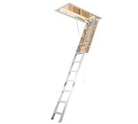 SAYEYBU Aluminum Attic Ladder Lightweight and Portable, 375 pound Capacity, Multi Purpose Foldable Attic Stairs, Convenient Access to Your Attic, Fits 7'8"-10'3" Ceiling Heights,A