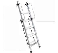 SAYEYBU Aluminum Bunk Bed Ladder with Adjustable Handrails and Folding Pedals, Anti Slip Wide Treads, Hooks, 330LBS Capacity, Foldable Loft Ladder for RV, Camper, Dorm,5 Steps